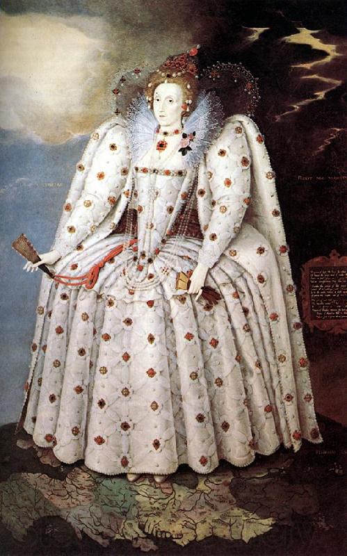 GHEERAERTS, Marcus the Younger Portrait of Queen Elisabeth dfg Spain oil painting art